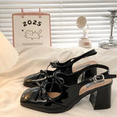 LIZAKOSHT  -  Summer Women's Shoes Chunky Sandals Female Heel Mary Jane Genuine Leather Retro Pumps 2025 Block African Lolita Closed Latest